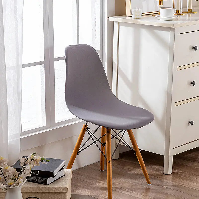 Housse Protection Chaise Moderne LYRIA Milk Silk Gray-Average Size Universal