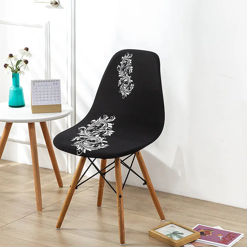 Housse Protection Chaise Moderne ZEBRA Black and white feathers