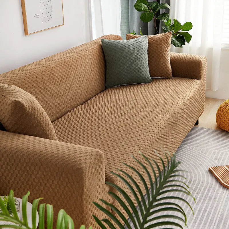 Housse Soderhamn Polyester Moderne VELINA Camel Check-Triple size