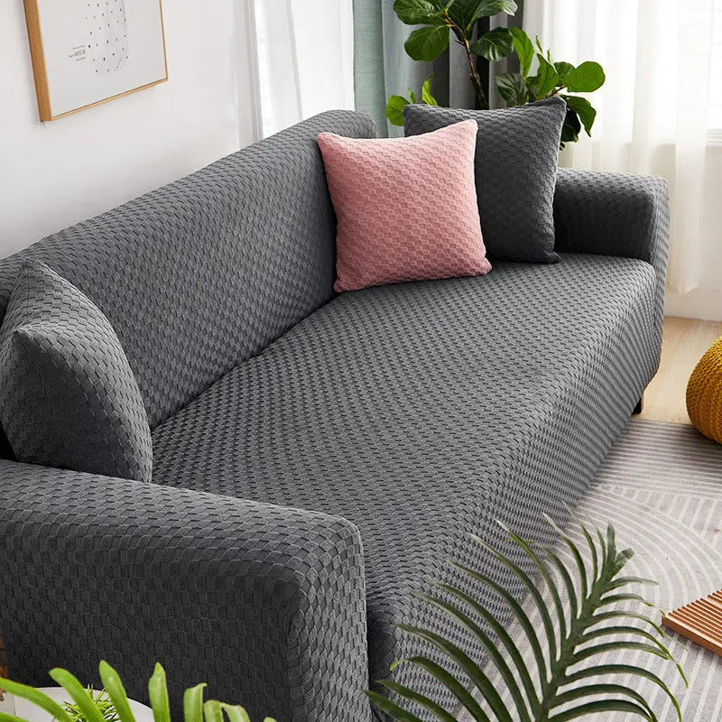 Housse Soderhamn Polyester Moderne VELINA Dark grey grid-Single size