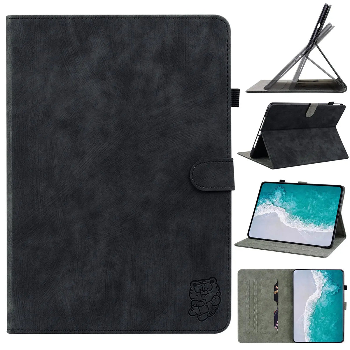 Housse Tablette Cuir Affiné PROTEVA Black-ipad 5or6