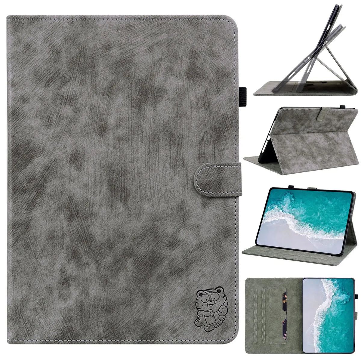 Housse Tablette Cuir Affiné PROTEVA Gray-iPad Air 13