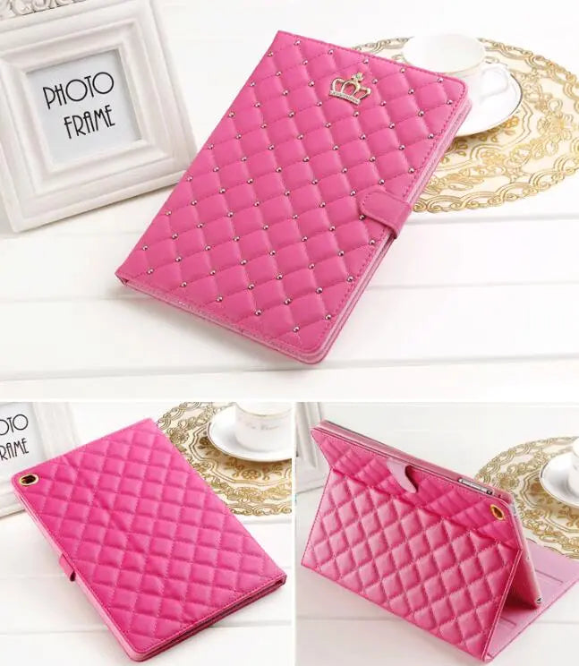 Housse Tablette Cuir Durable CASSIO Rose Red-Ipad5 6