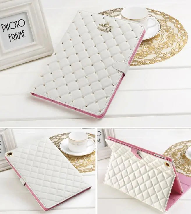 Housse Tablette Cuir Durable CASSIO White-Ipad5 6