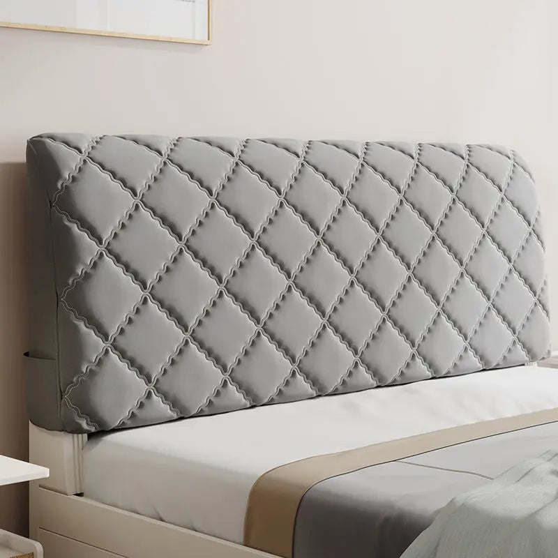 Housse Tête de Lit Coton Moderne **VELARO** Premium Grey A single side-1.0M