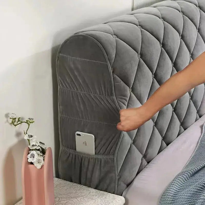 Housse Tête de Lit Velours Matelassé EMBREL élégant Housse de France