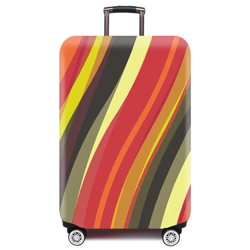Housse Valise Élastique Résistante ASLAN Black And Red Stripes-XL