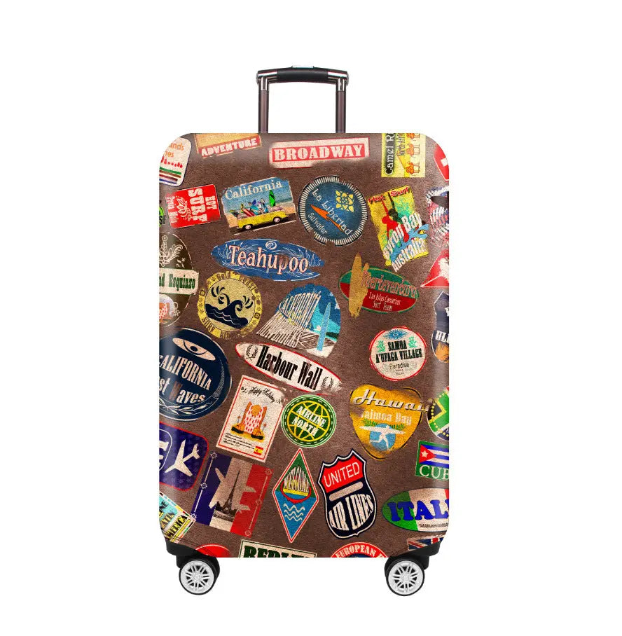 Housse Valise Élastique Résistante ASLAN Travel Stamp-XL