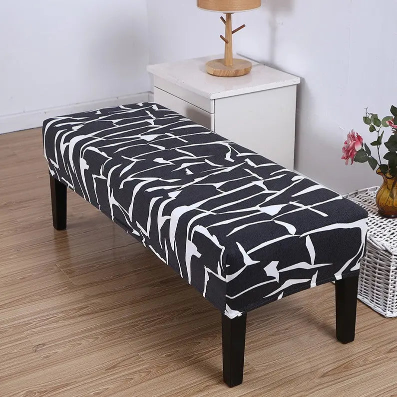 Housse de Banquette Élastique HEXO Impressionist Black-95 × 35 × 30cm
