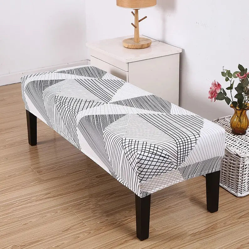 Housse de Banquette Extensible HEXA Silver-95 × 35 × 30cm