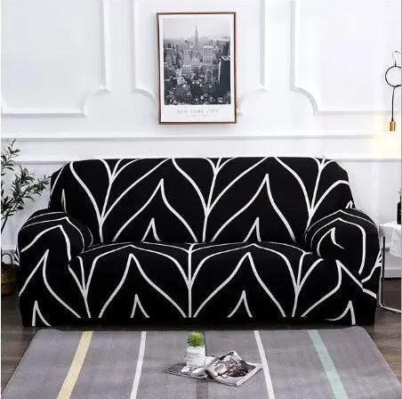 Housse de Canapé Élastique Concubine Black Style-235to300 Four People