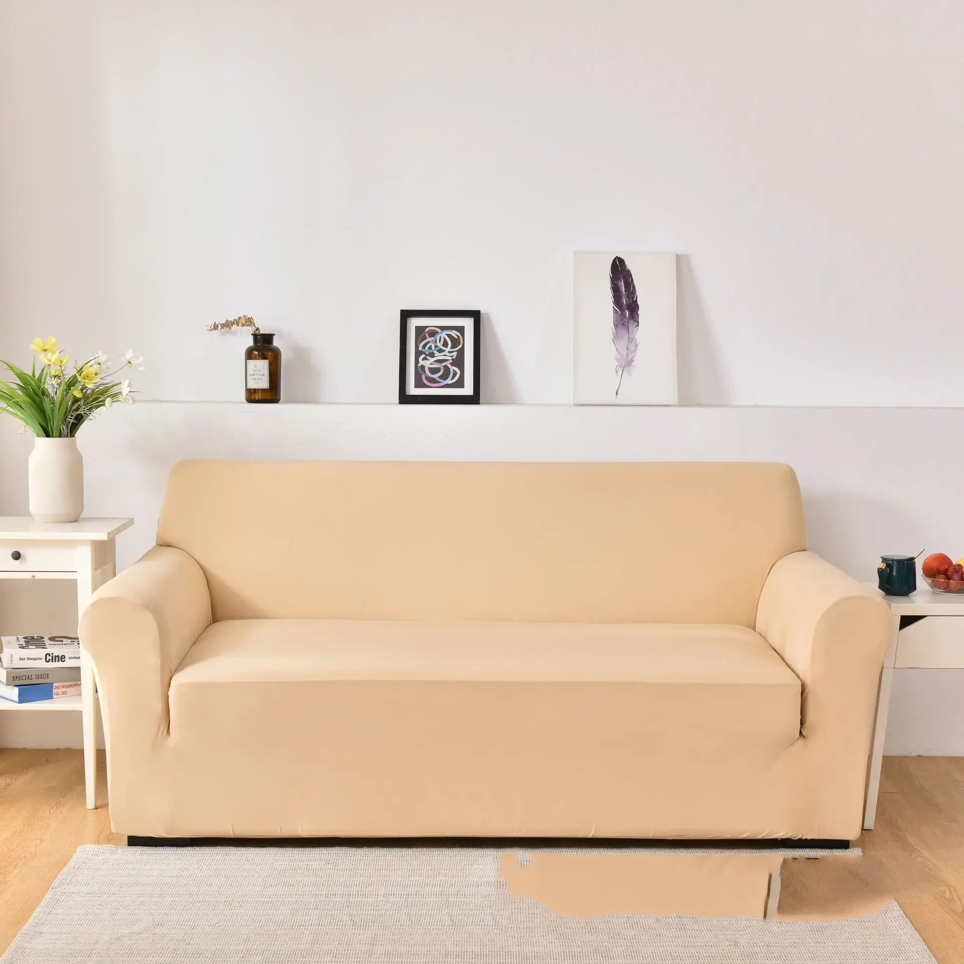 Housse de Canapé Anti-dérapant LIVARO Beige-Single