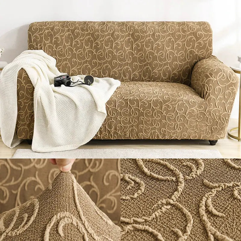 Housse de Canapé Élastique STELYA Relief Khaki-90to140cm