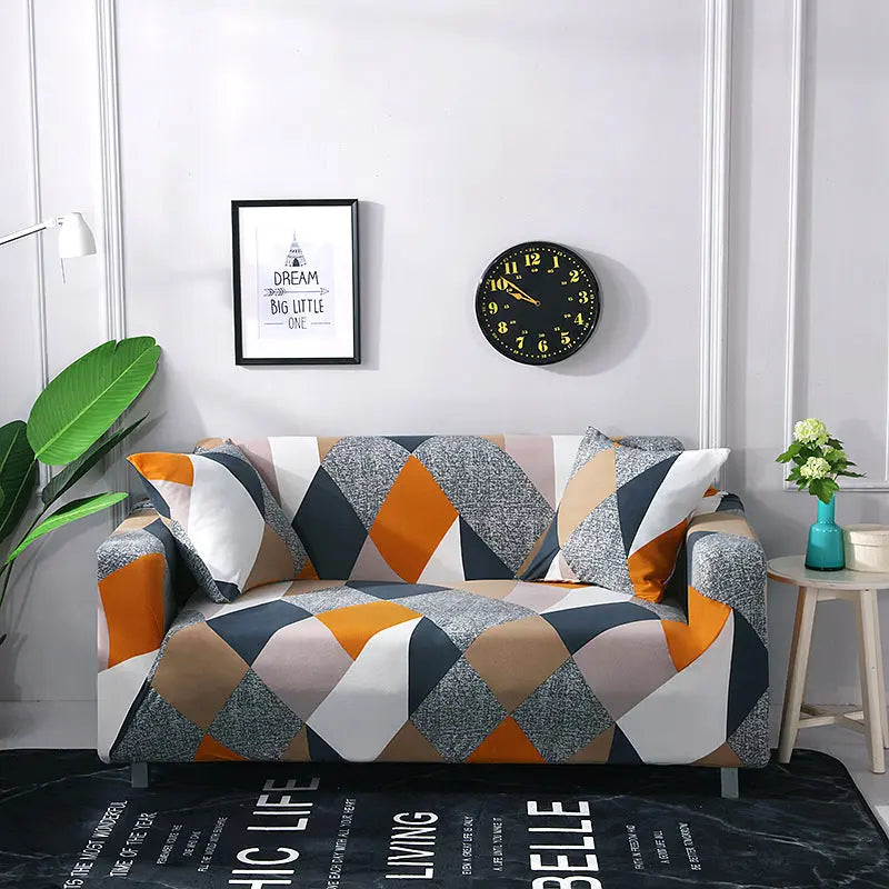 Housse de Canapé Élastique ZELDO Rubik's Cube-235to300 Four People