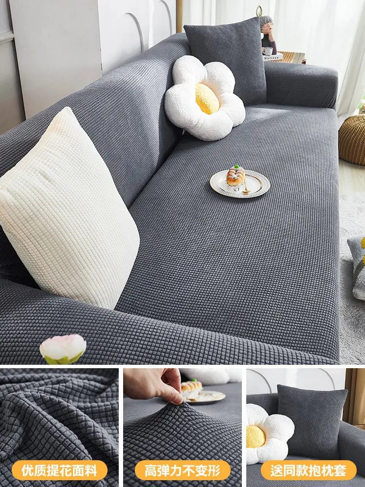 Housse de Canapé Extensible CraftedEN Gray-L Three