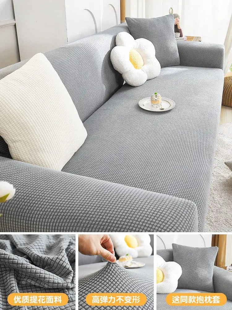 Housse de Canapé Extensible CraftedEN Light Gray-L Three