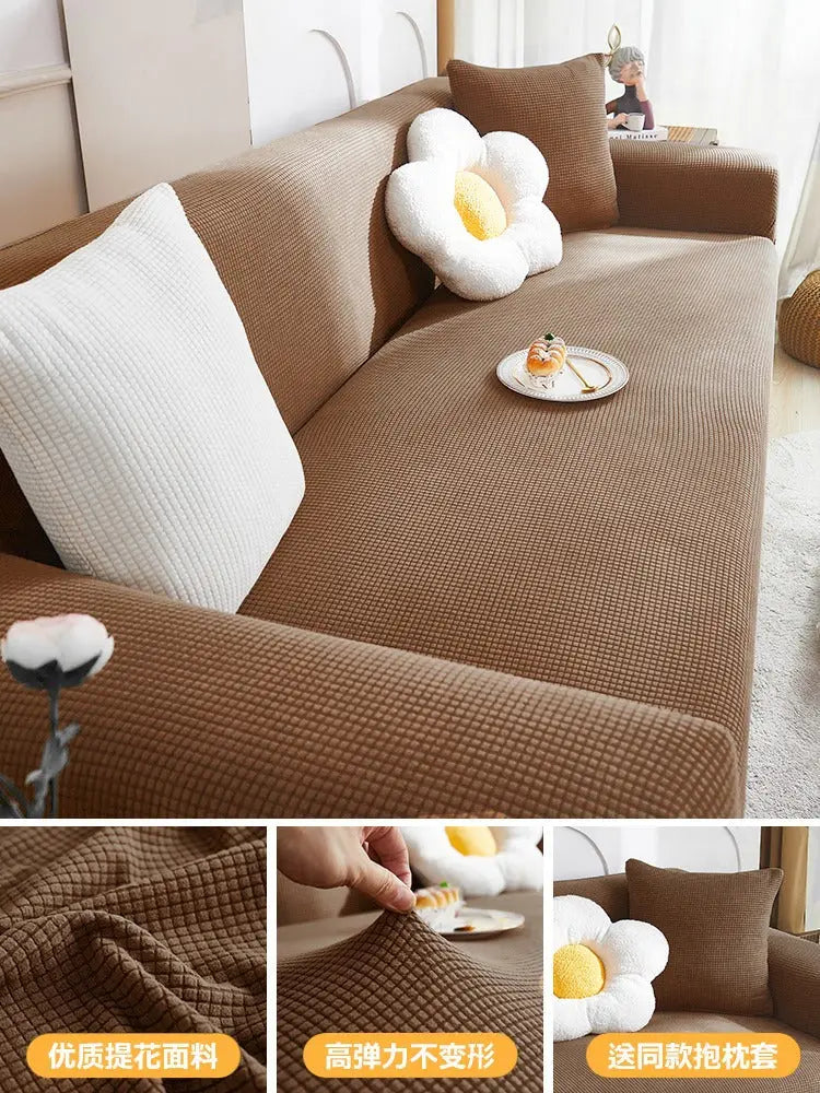 Housse de Canapé Extensible CraftedEN Coffee Color-M Double