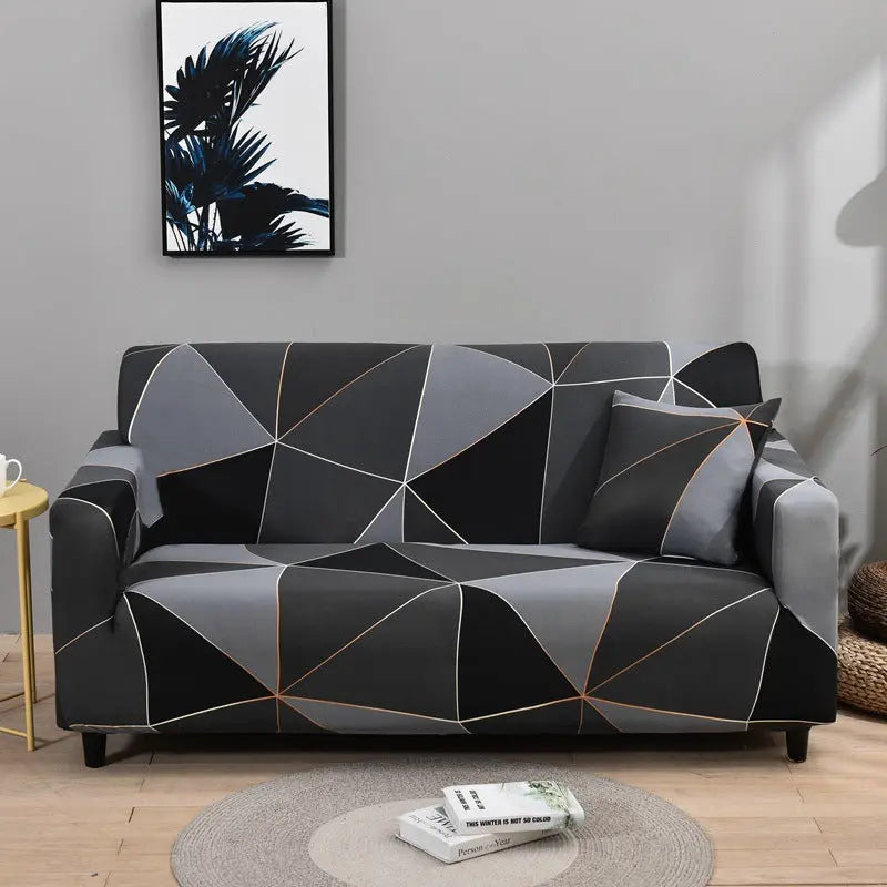 Housse de Canapé Extensible GEOFORM Black Square-190to230 Three seat