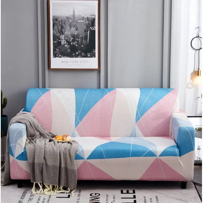 Housse de Canapé Extensible LORNA Color check powder-145to 185cm
