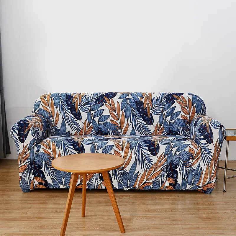 Housse de Canapé Imprimée ELASTIK Static Leaf-Double Sofa