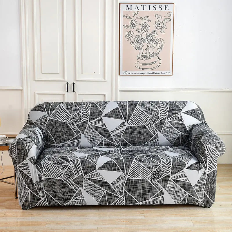 Housse de Canapé Imprimée ELASTIK Lishi-Double Sofa
