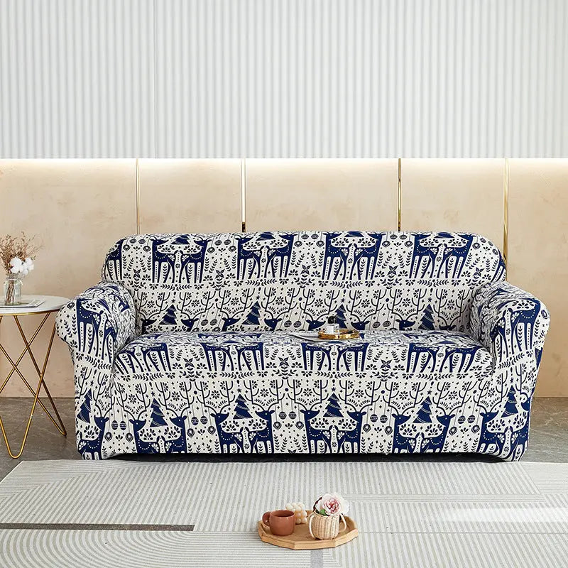 Housse de Canapé Imprimée ELASTIK Christmas Elk-Single Sofa