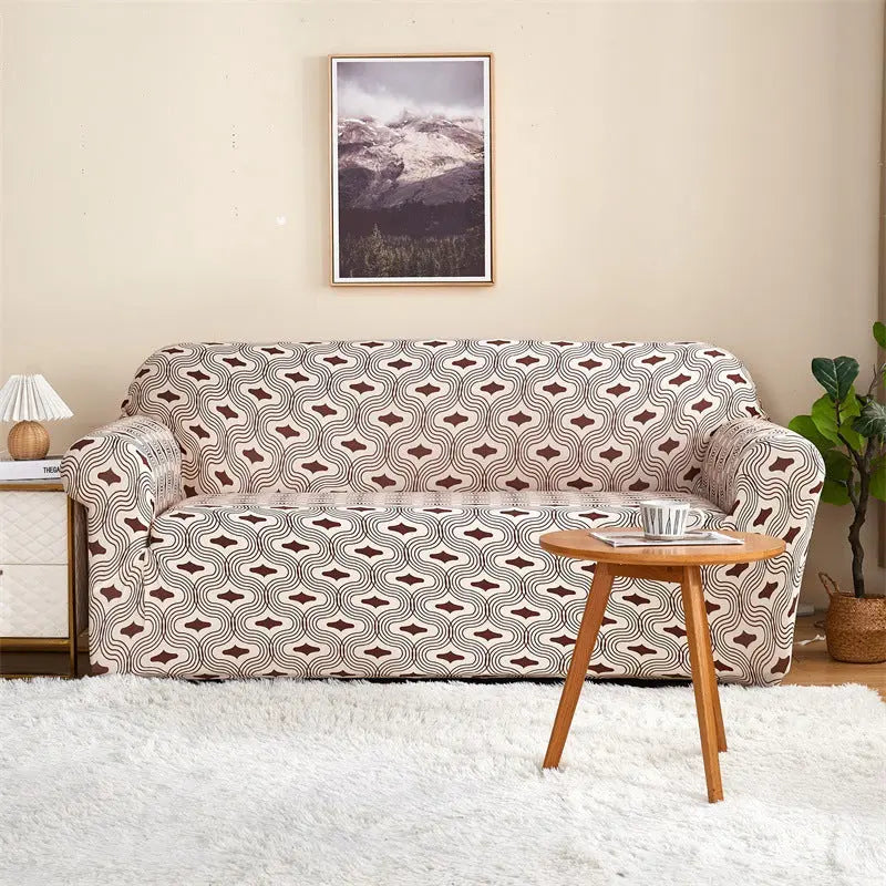 Housse de Canapé Imprimée ELASTIK Melody-For Four Person Sofa