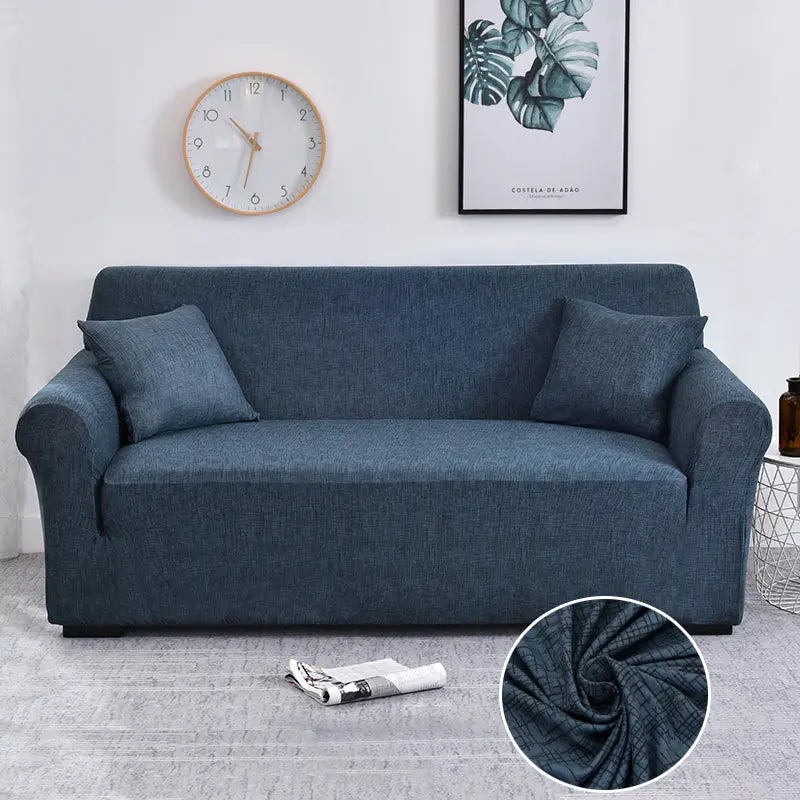 Housse de Canapé Moderne ARLEEN Linen pattern dark gray-Double