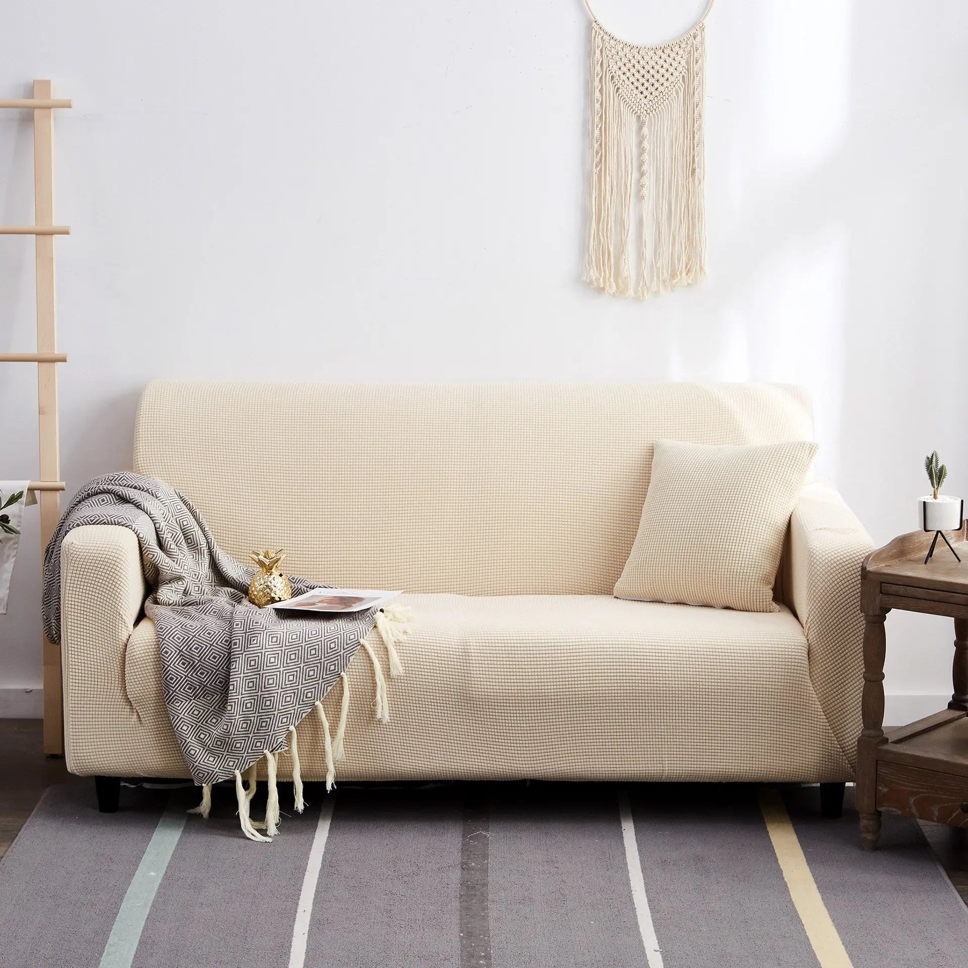 Housse de Canapé Polaire ELIXIR Beige-145to185cm