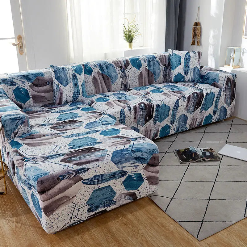 Housse de Canapé Stretch DotLife Blue and white porcelain leave-45x45cm Pillowcase 1Pcs