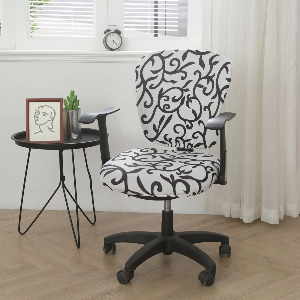 Housse de Chaise Élastique SOFLA Black And White-Split Universal