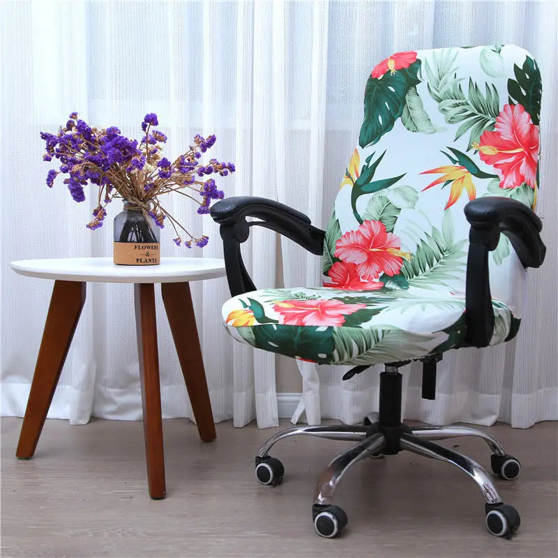 Housse de Chaise Ergonomique LUMINO Safflower green leaves-L
