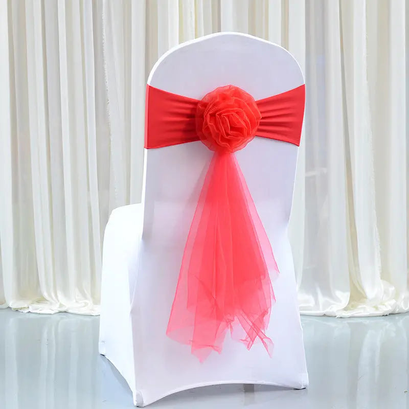 Housse de Chaise Mariage Élastique FLEURYA Bright red
