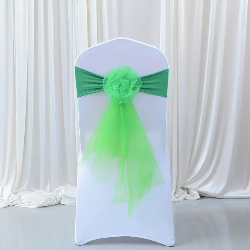 Housse de Chaise Mariage Élastique FLEURYA Green