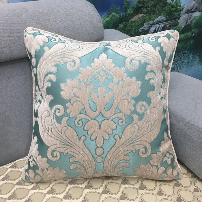 Housse de Coussin Européen Style AXORA Lake Blue Green-50X50cm Without Core
