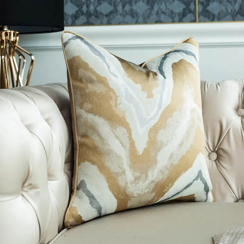 Housse de Coussin Géométrique GOLDWAVE Frost white small diamond patt-45  45cm