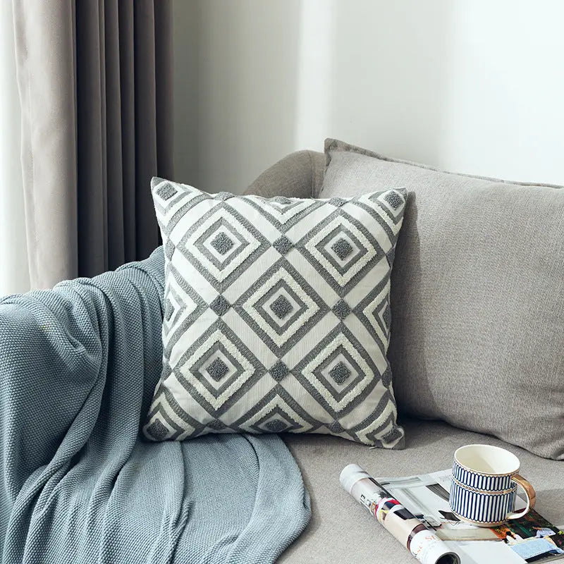 Housse de Coussin Géométrique SCANDA Grey
