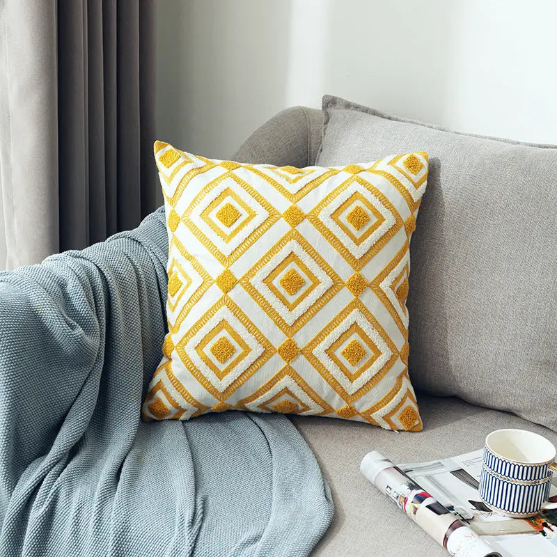 Housse de Coussin Géométrique SCANDA Yellow