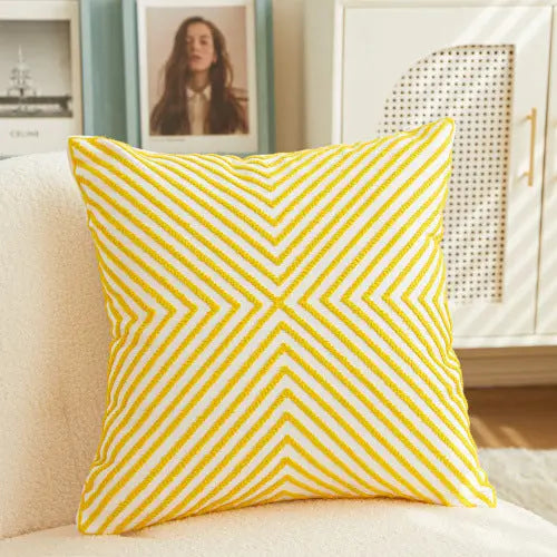 Housse de Coussin Géométrique TORONTO Golden Yellow-45x45cm With Core