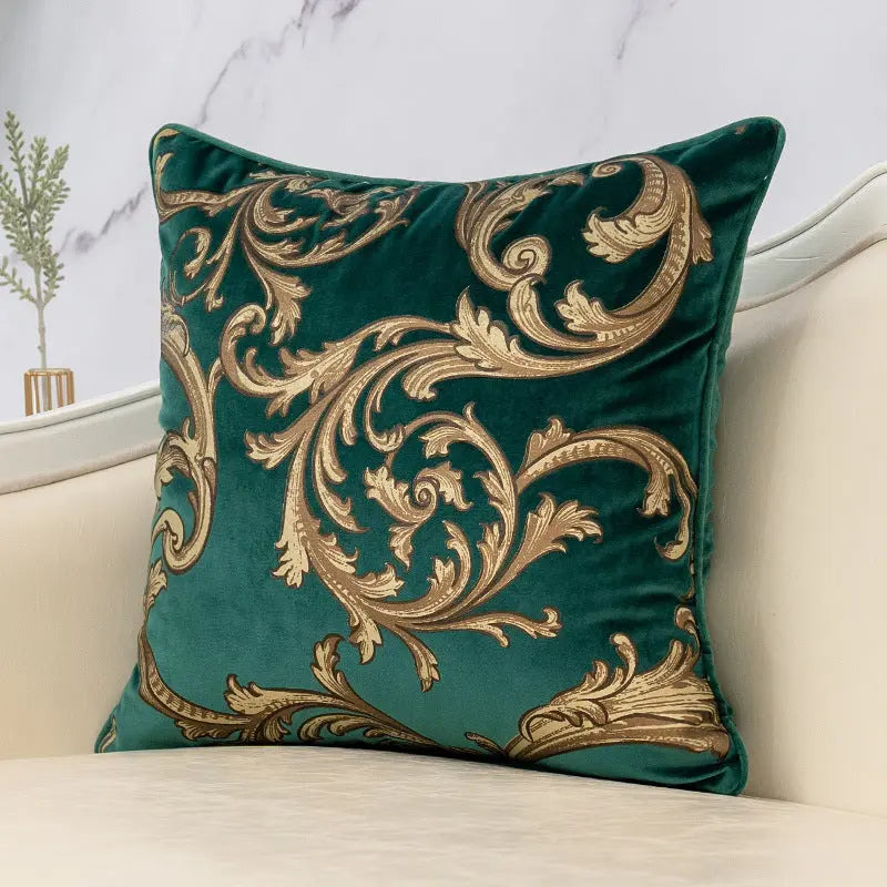Housse de Coussin Imprimé FENGWU Phoenix Dance Dark Green-45X45cm pillow case