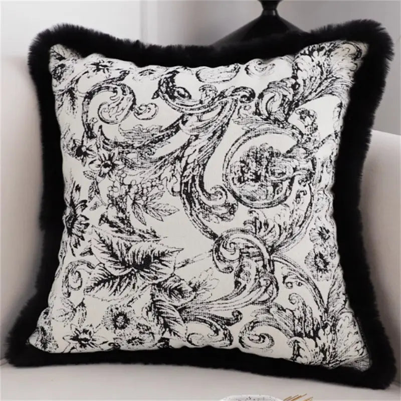 Housse de Coussin Jacquard LUMINA Black Square-Without core