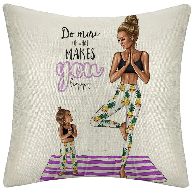 Housse de Coussin Lin Cartoon LINMO 4 style-45x45cm