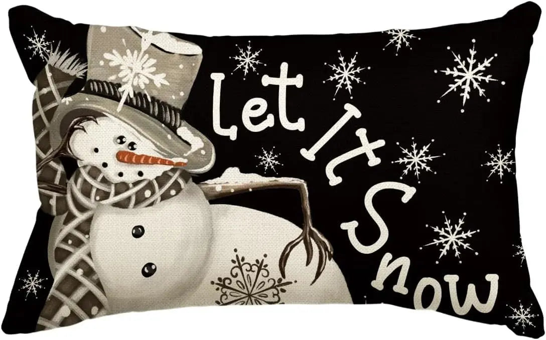 Housse de Coussin Lin Noël VERTI E-30x50cm Printing Single Side