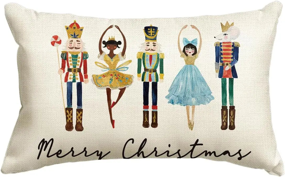 Housse de Coussin Lin Noël VERTI J-30x50cm Printing Single Side