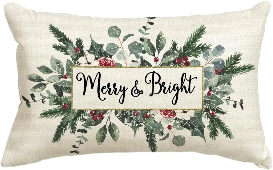 Housse de Coussin Lin Noël VERTI L-30x50cm Printing Single Side