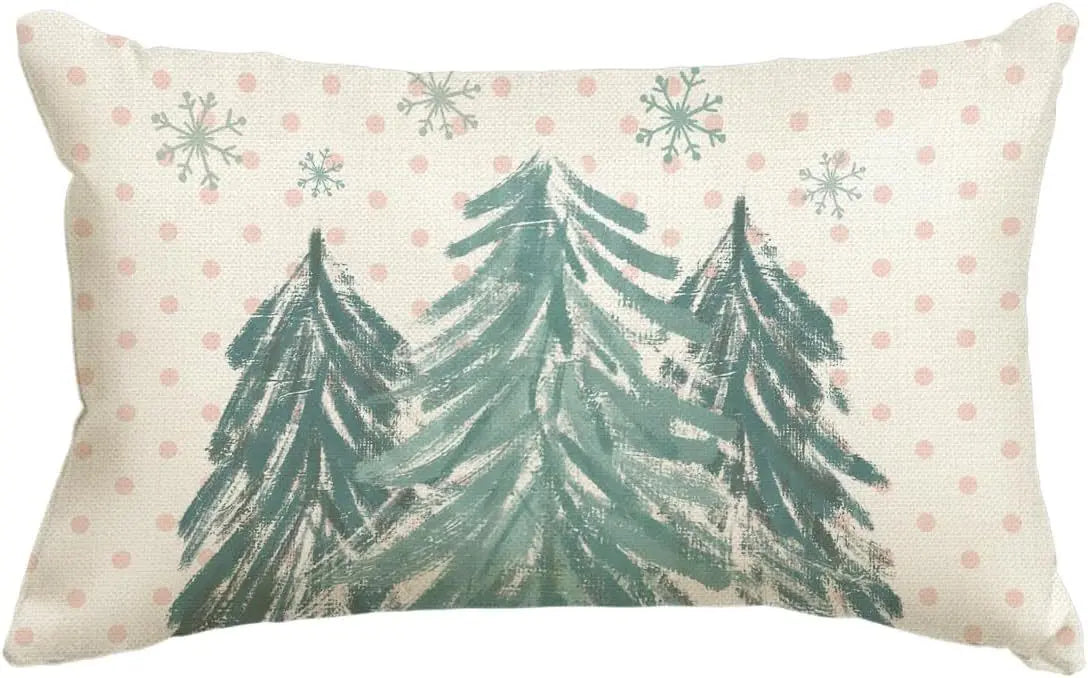 Housse de Coussin Lin Noël VERTI N-30 X50cm Duplex Printing