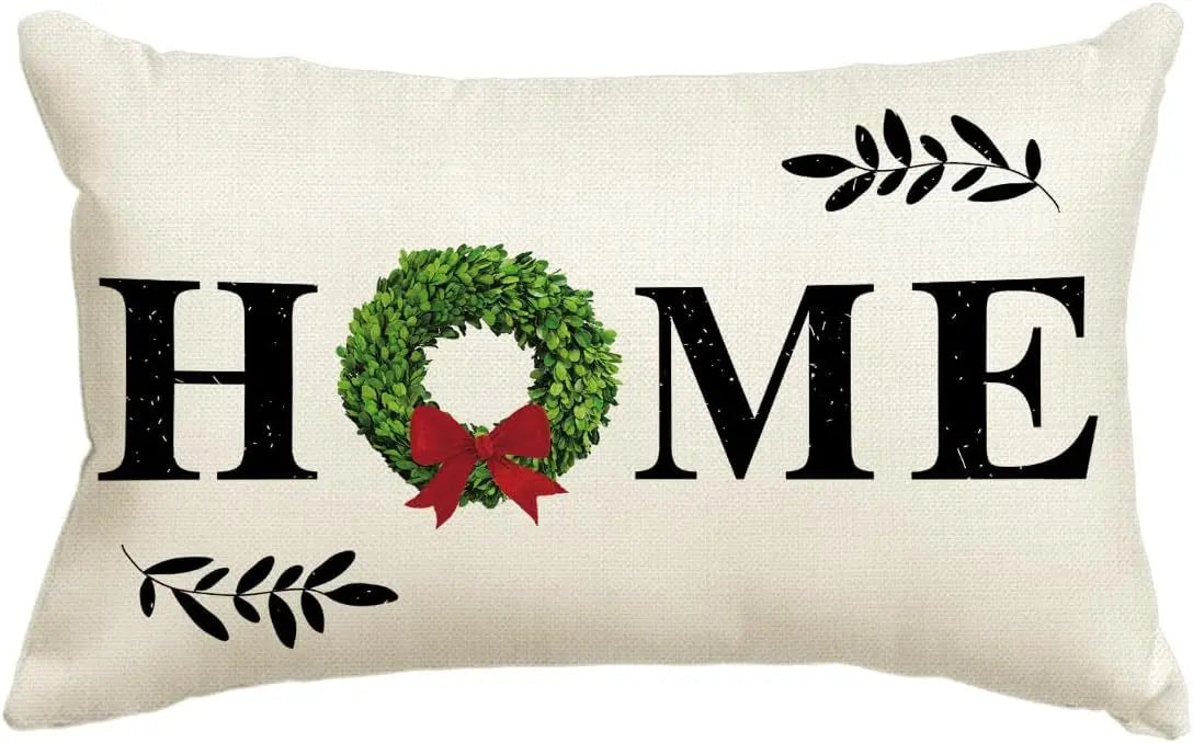 Housse de Coussin Lin Noël VERTI Q-30 X50cm Duplex Printing