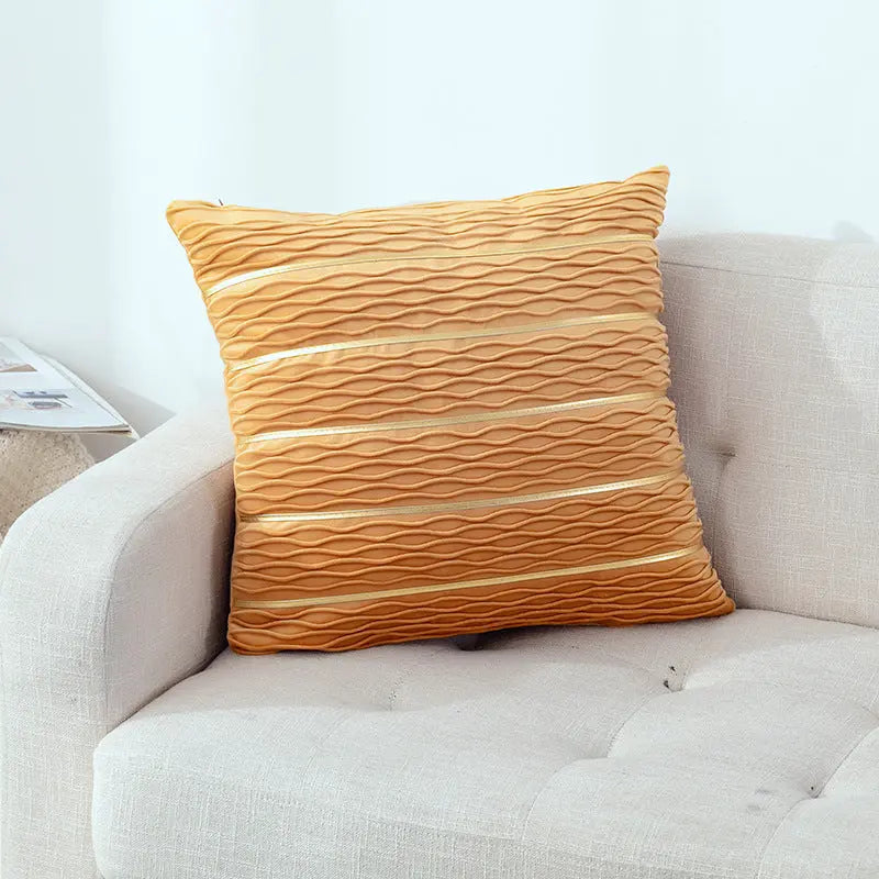 Housse de Coussin Luxe Velours STRIPE Yellow