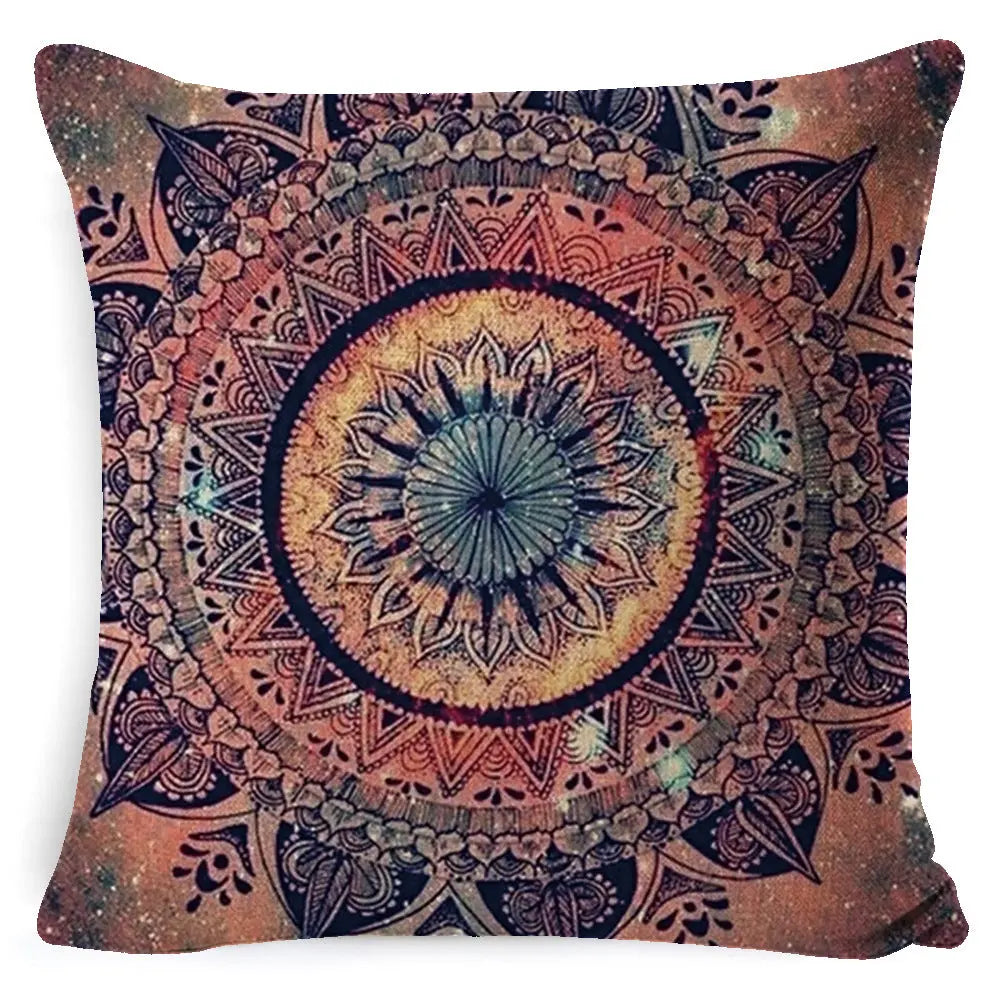Housse de Coussin Mandala Rétro BOHO Style 2-45x 45 Pillowcase