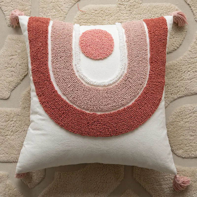 Housse de Coussin Modern Polka DOTLY Pink Rainbow-45x45cm